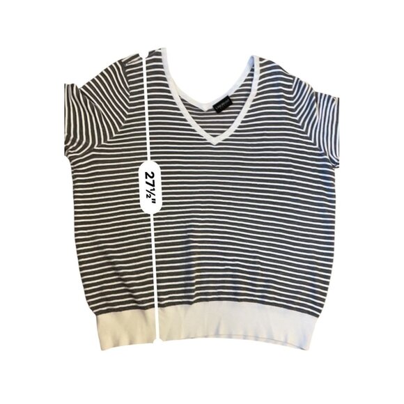 Lane Bryant 18/20 v-neck metallic striped sweater dressy double v - Picture 8 of 8